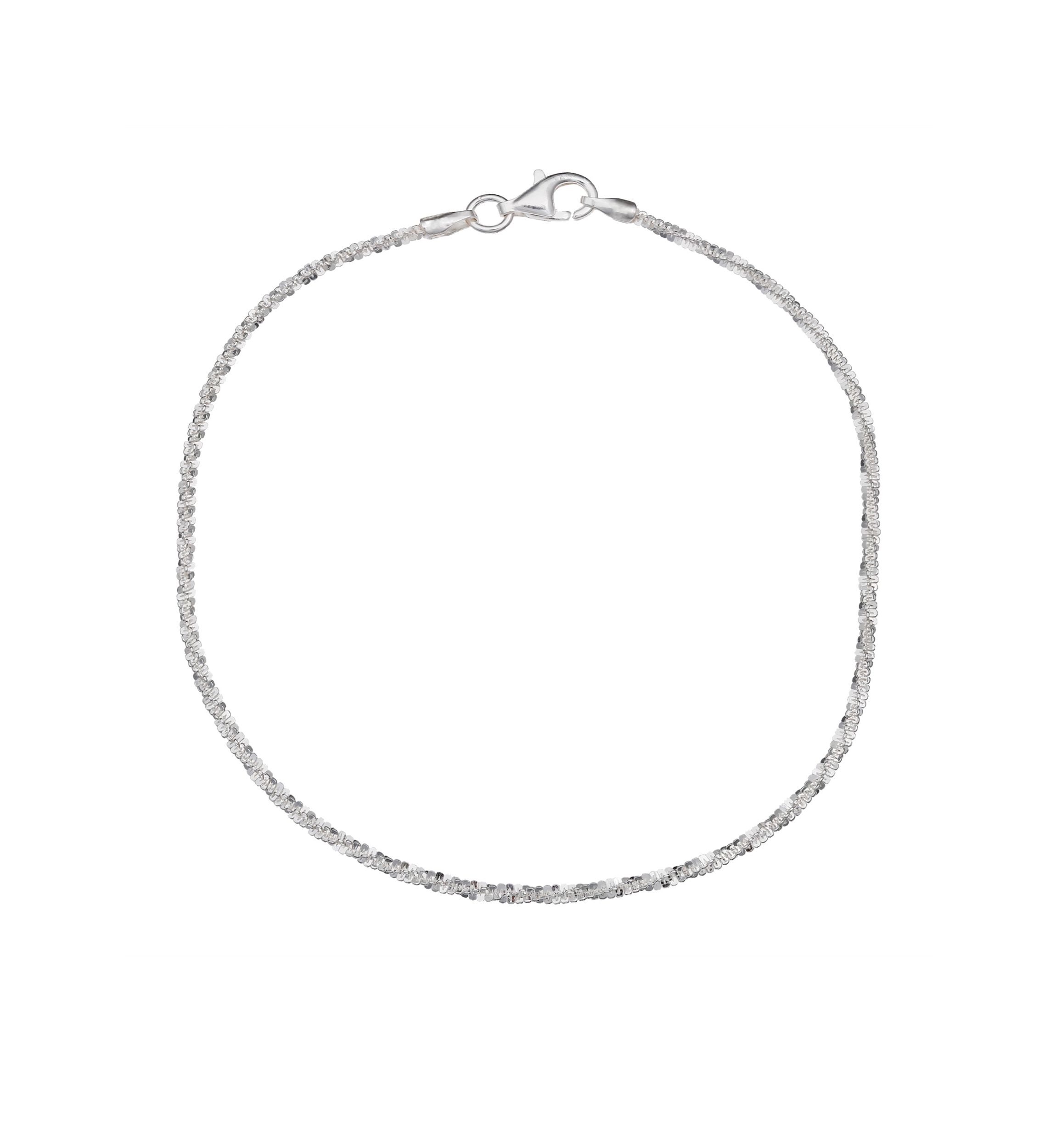 Simply Sterling Silver Sparkle Ankle Bracelet