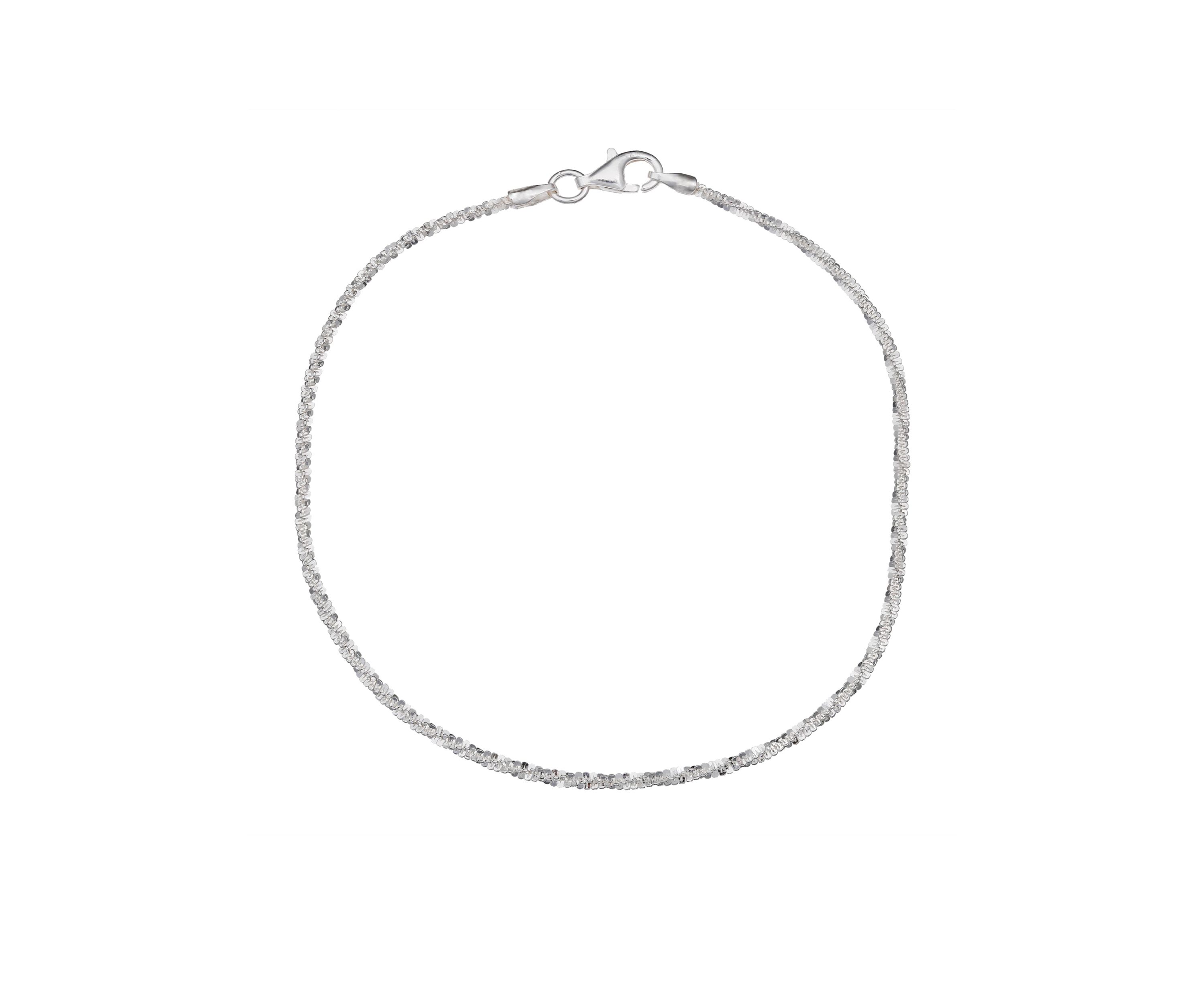 Simply Sterling Silver Sparkle Ankle Bracelet