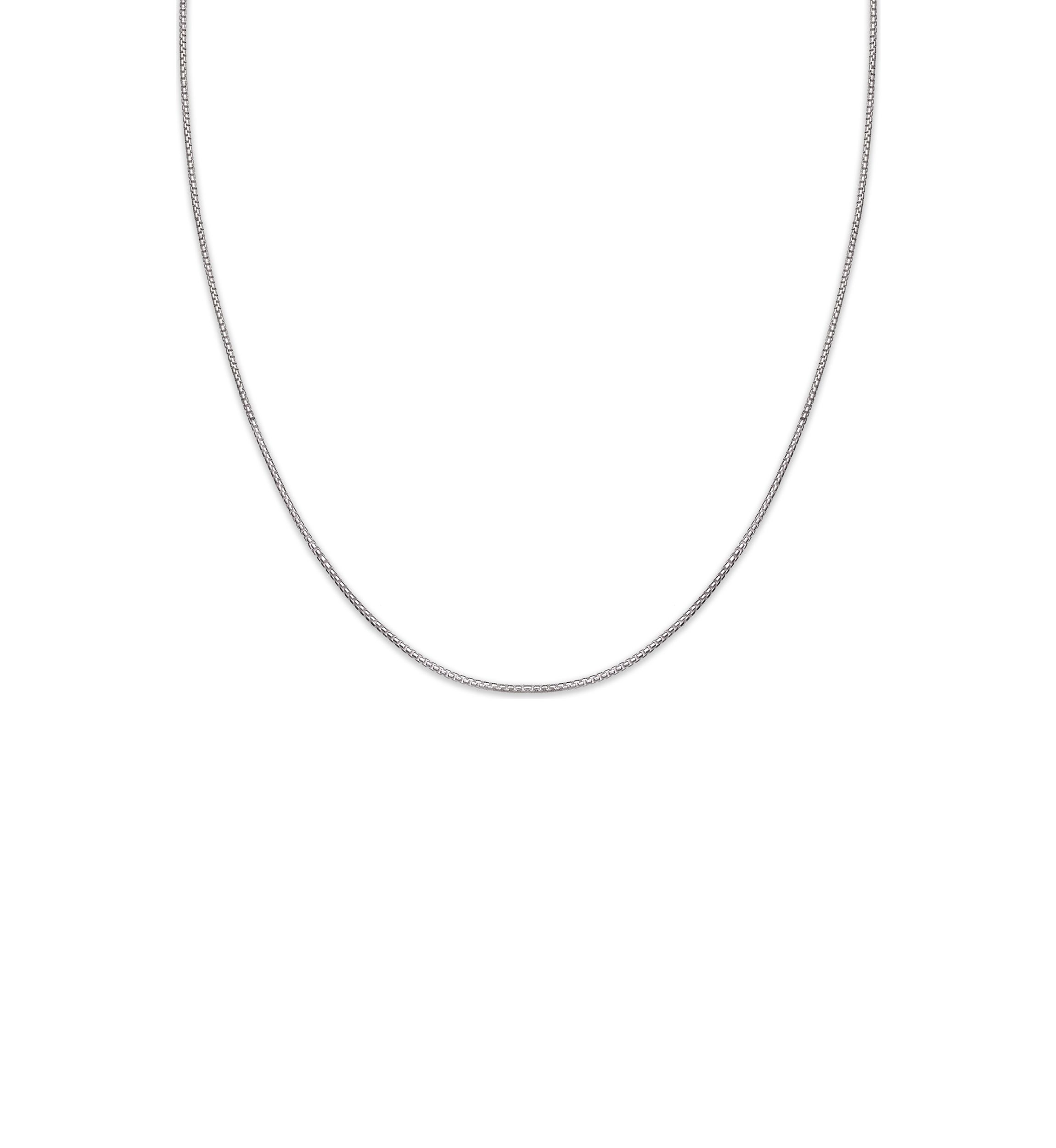 Box Chain Necklace in Sterling Silver 