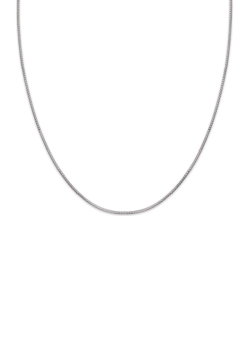 Box Chain Necklace in Sterling Silver 