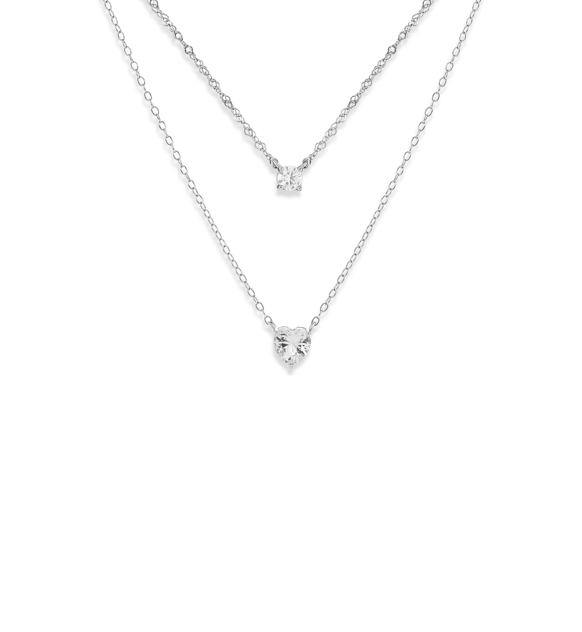 Double Strand Silver Necklace