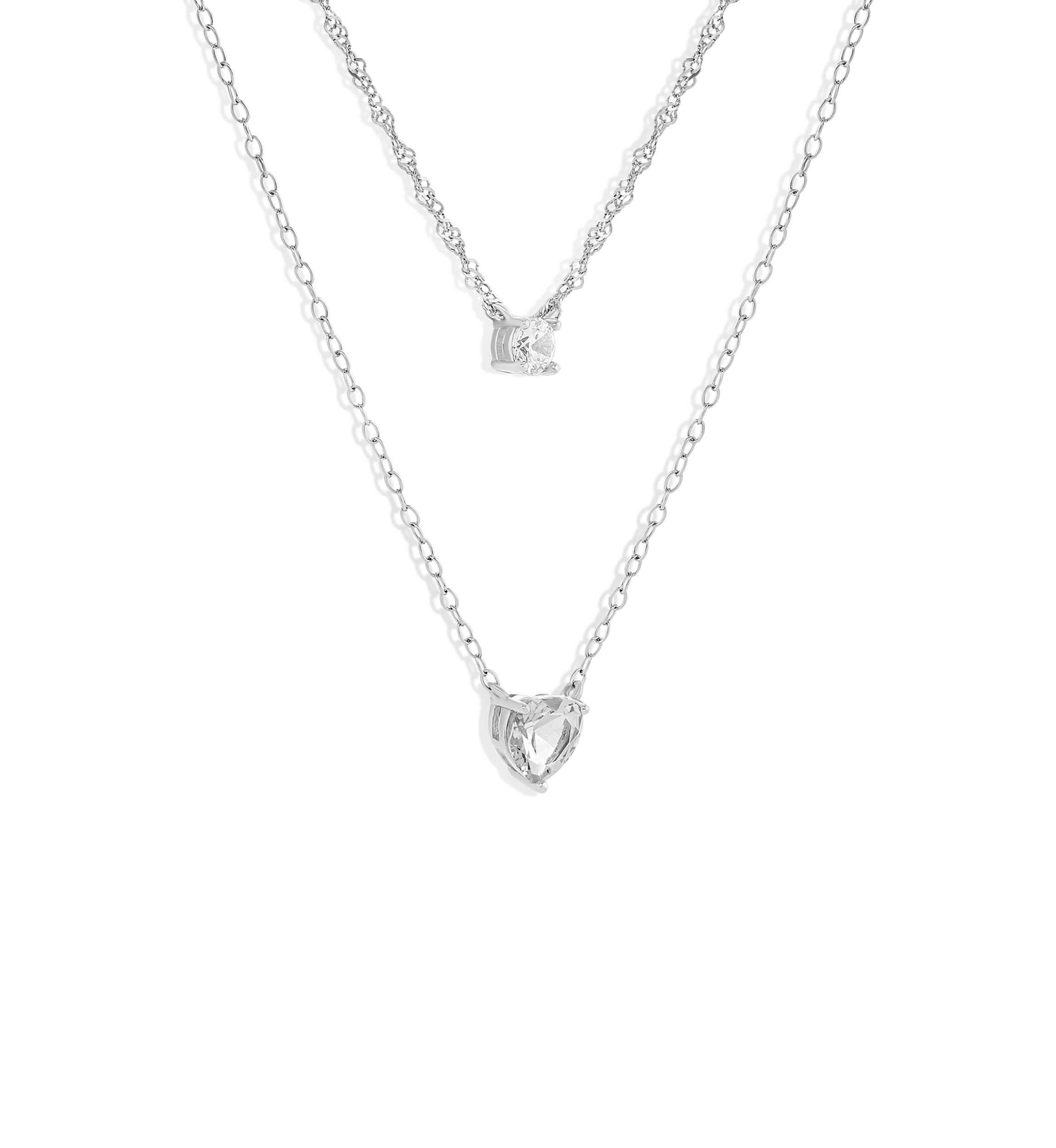 Double Strand Silver Necklace