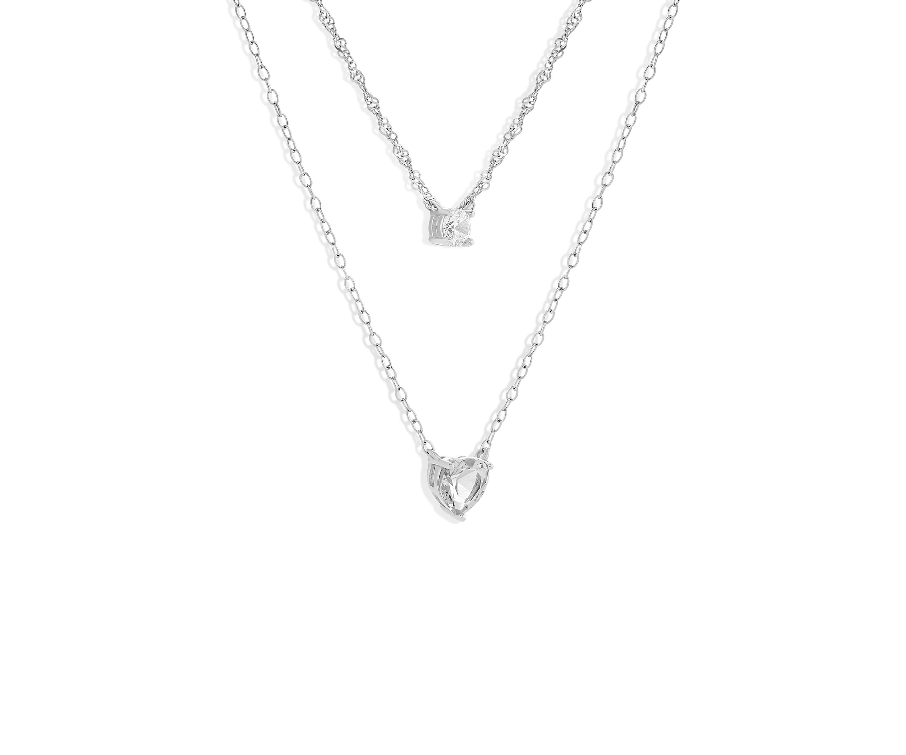 Double Strand Silver Necklace
