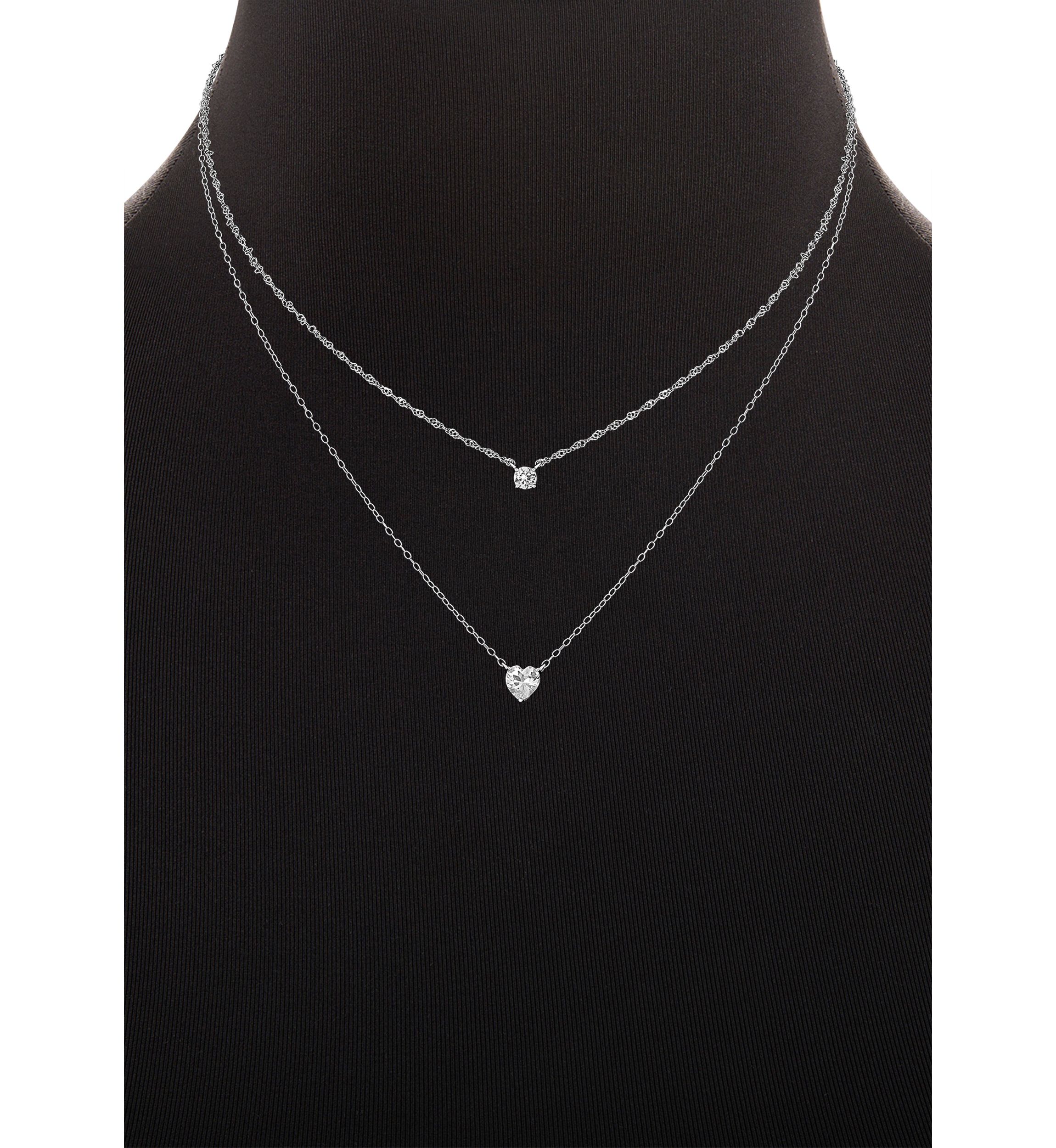 Double Strand Silver Necklace