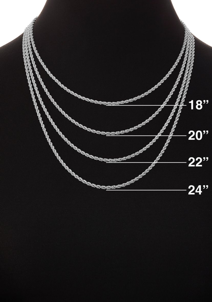 Sterling Silver Mini curb Heart Stations 18in Chain Necklace