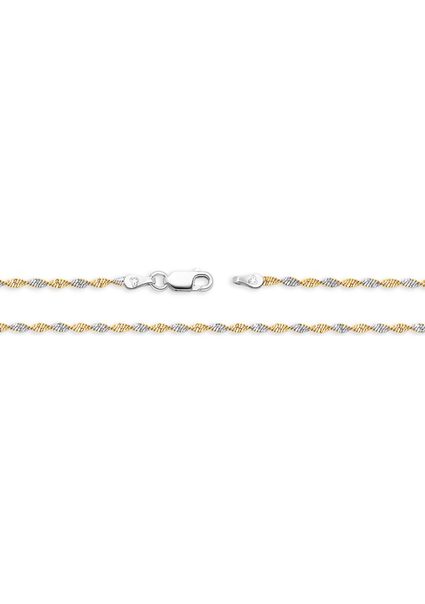 Sterling Silver Twisted Butterfly 18" Chain Necklace