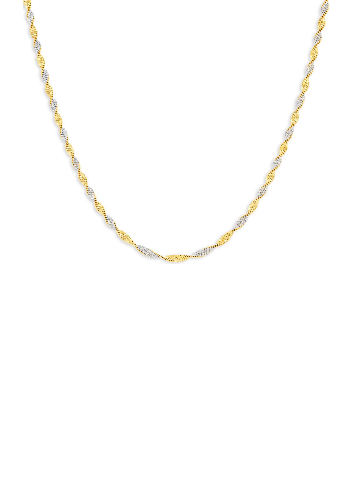 Sterling Silver Two-tone Twisted Butterfly 20in Chain Necklace