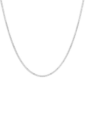 Belk Sterling Silver Diamond Cut Popcorn Chain Necklace in Sterling ...