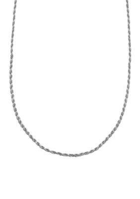 Fine Silver Plated Rope Chain Necklace