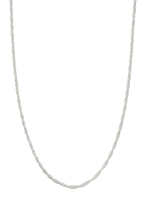 16 Inch Silver Tone Twisted Chain Necklace 
