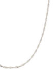 16 Inch Silver Tone Twisted Chain Necklace 