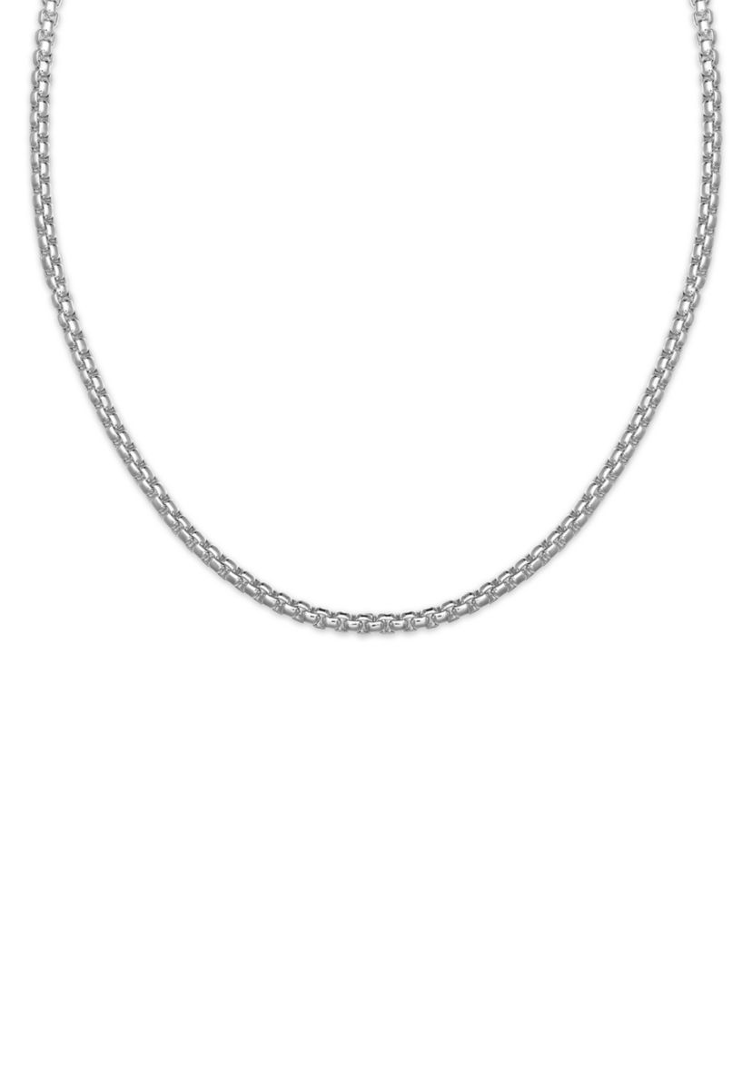Silver Plated Boxed Round Chain 24" Necklace