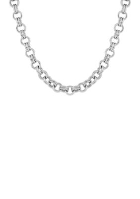 Belk Silverworks Plated Double Rolo Links 18in Chain Necklace