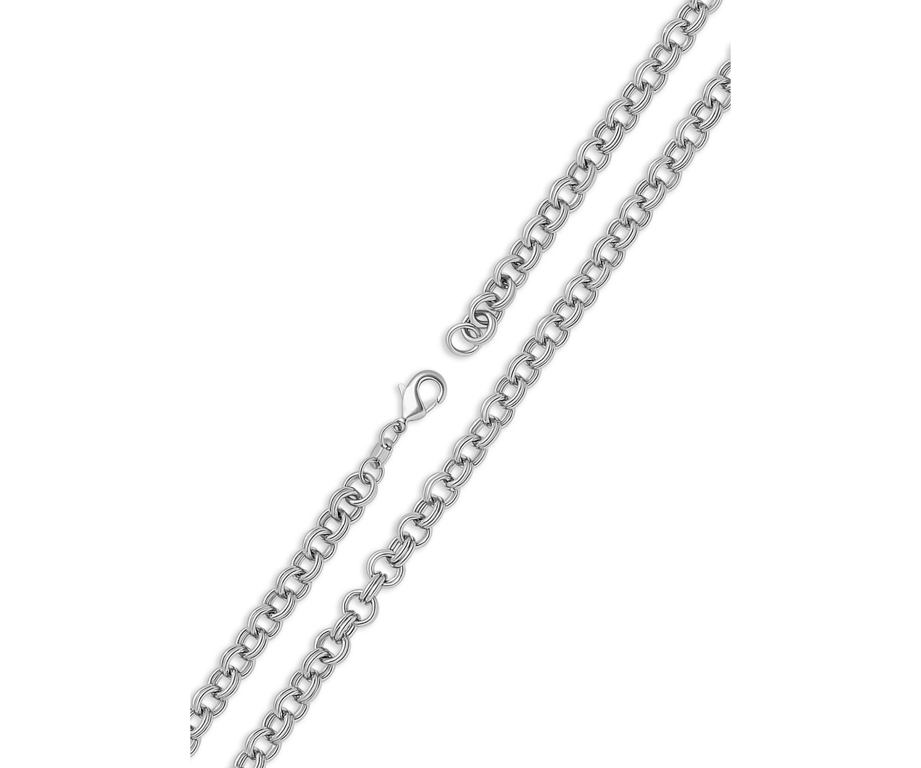 Plated Double Rolo Links 18in Chain Necklace