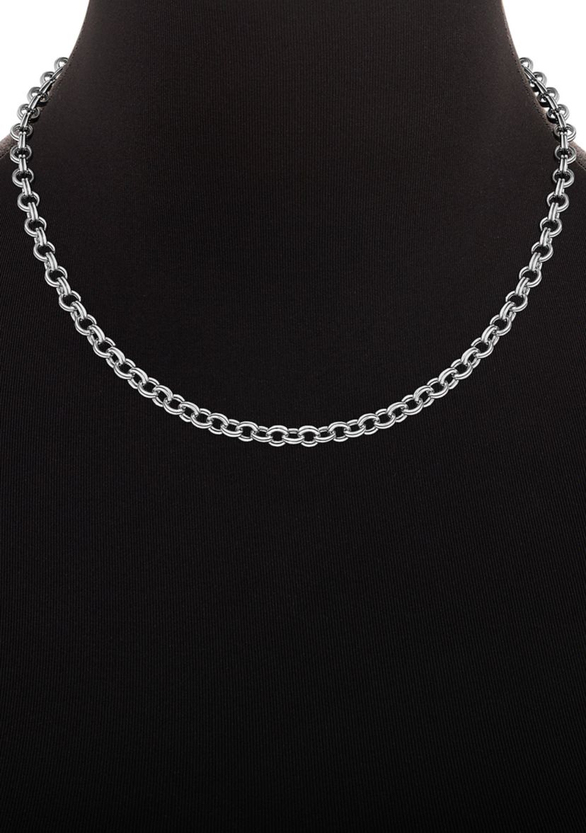 Plated Double Rolo Links 18in Chain Necklace