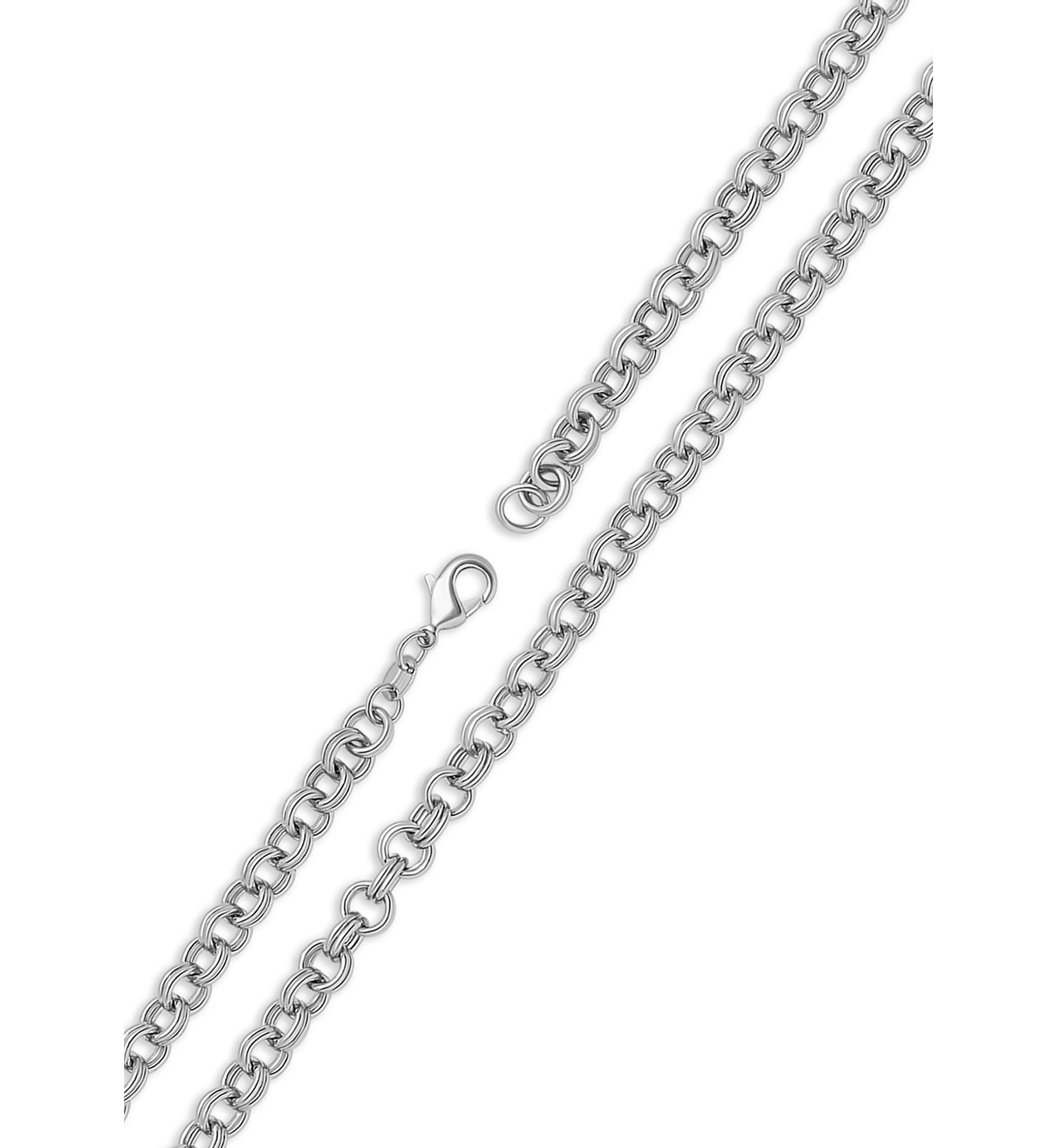 Plated Double Rolo Links 24" Chain Necklace
