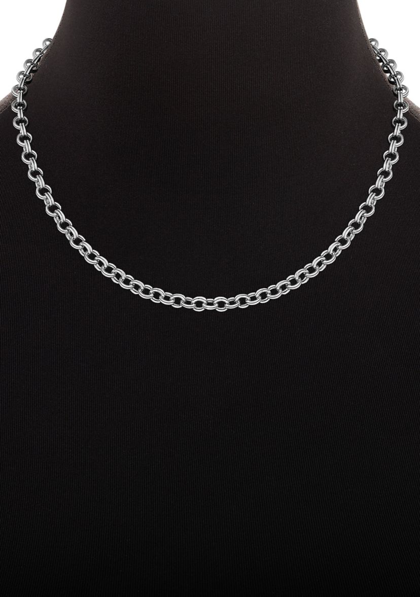 Plated Double Rolo Links 24" Chain Necklace