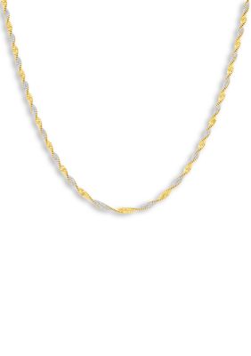 Belk Silverworks Twisted Two Tone Plated Butterfly Chain Necklace