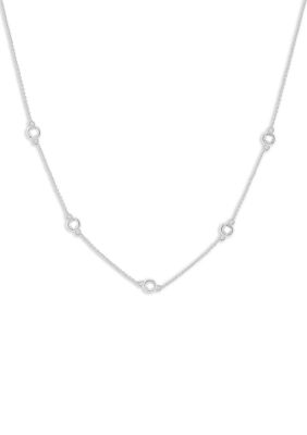 Belk Silverworks Faceted CZ Chain Necklace