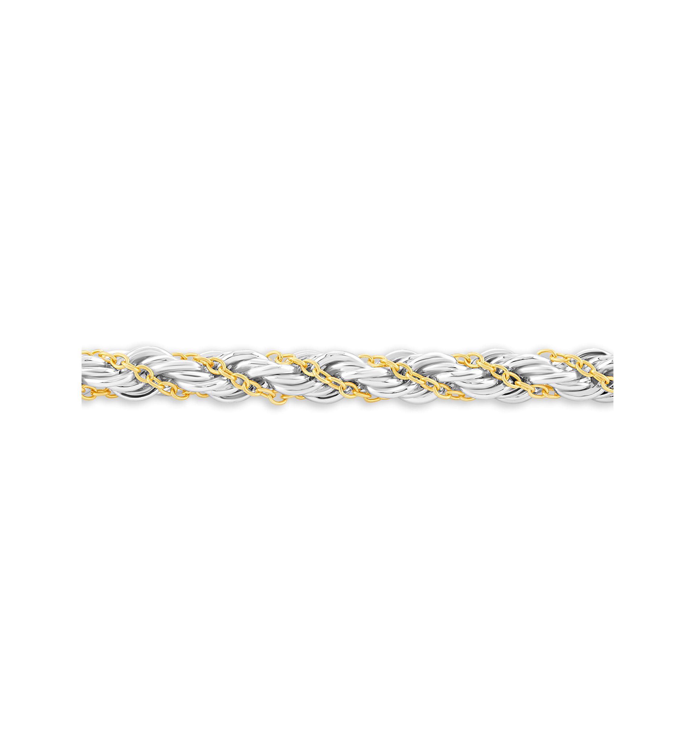  Two-Tone Cable Rope Chain Necklace