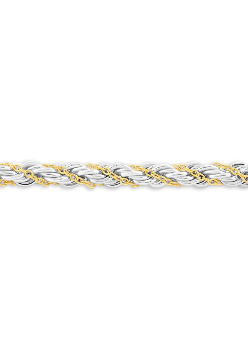  Two-Tone Cable Rope Chain Necklace