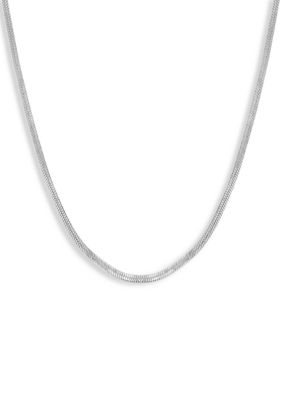 Belk Sterling Silver Fine Plated Flat Herringbone Chain Necklace, 20 in