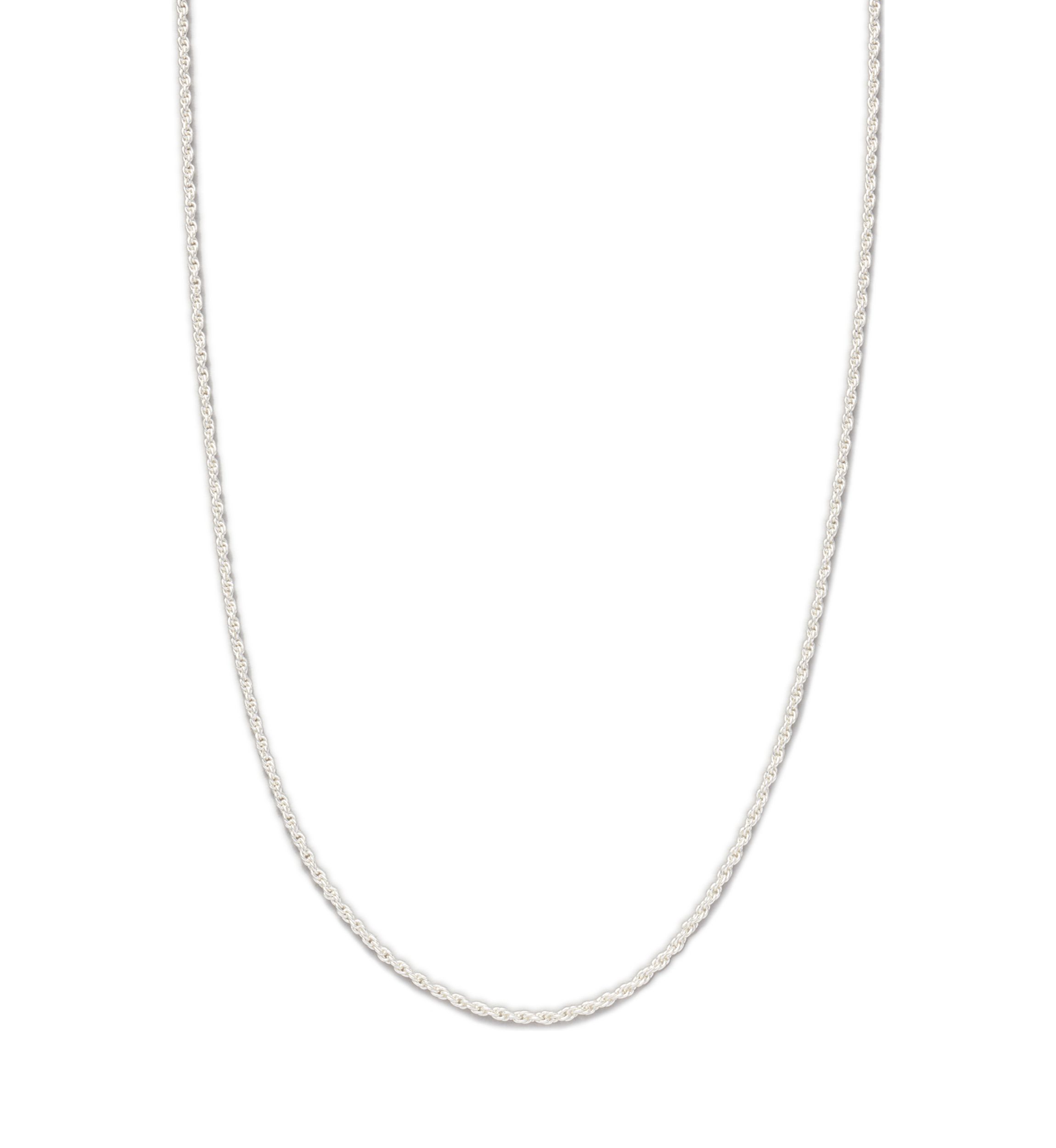 18 Inch Sterling Silver Diamond Cut Rope Chain Necklace 