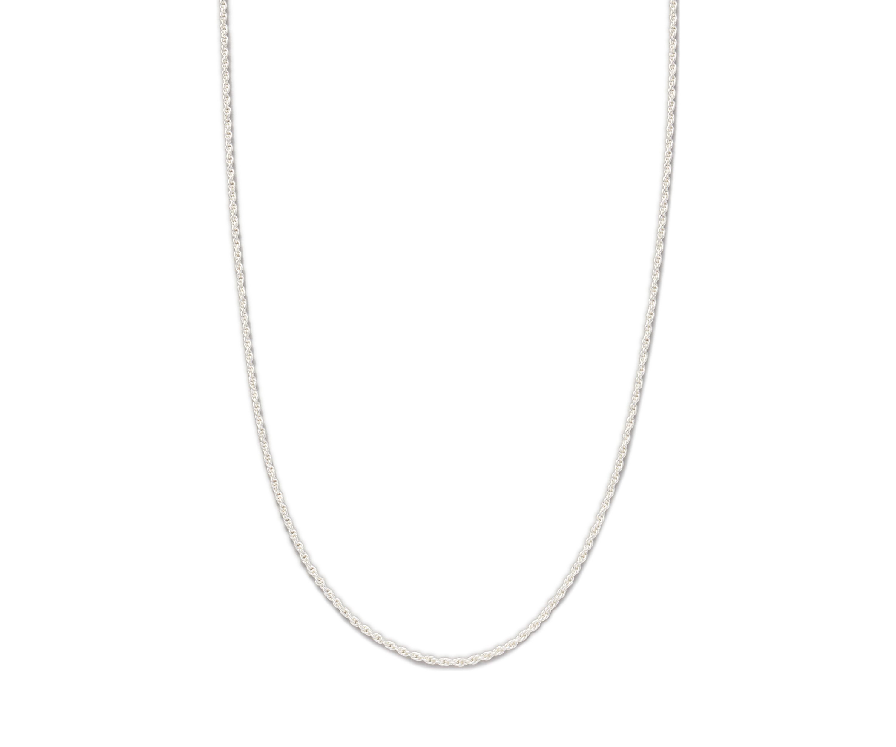 18 Inch Sterling Silver Diamond Cut Rope Chain Necklace 