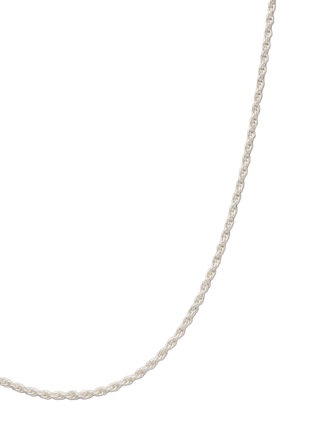 18 Inch Sterling Silver Diamond Cut Rope Chain Necklace 