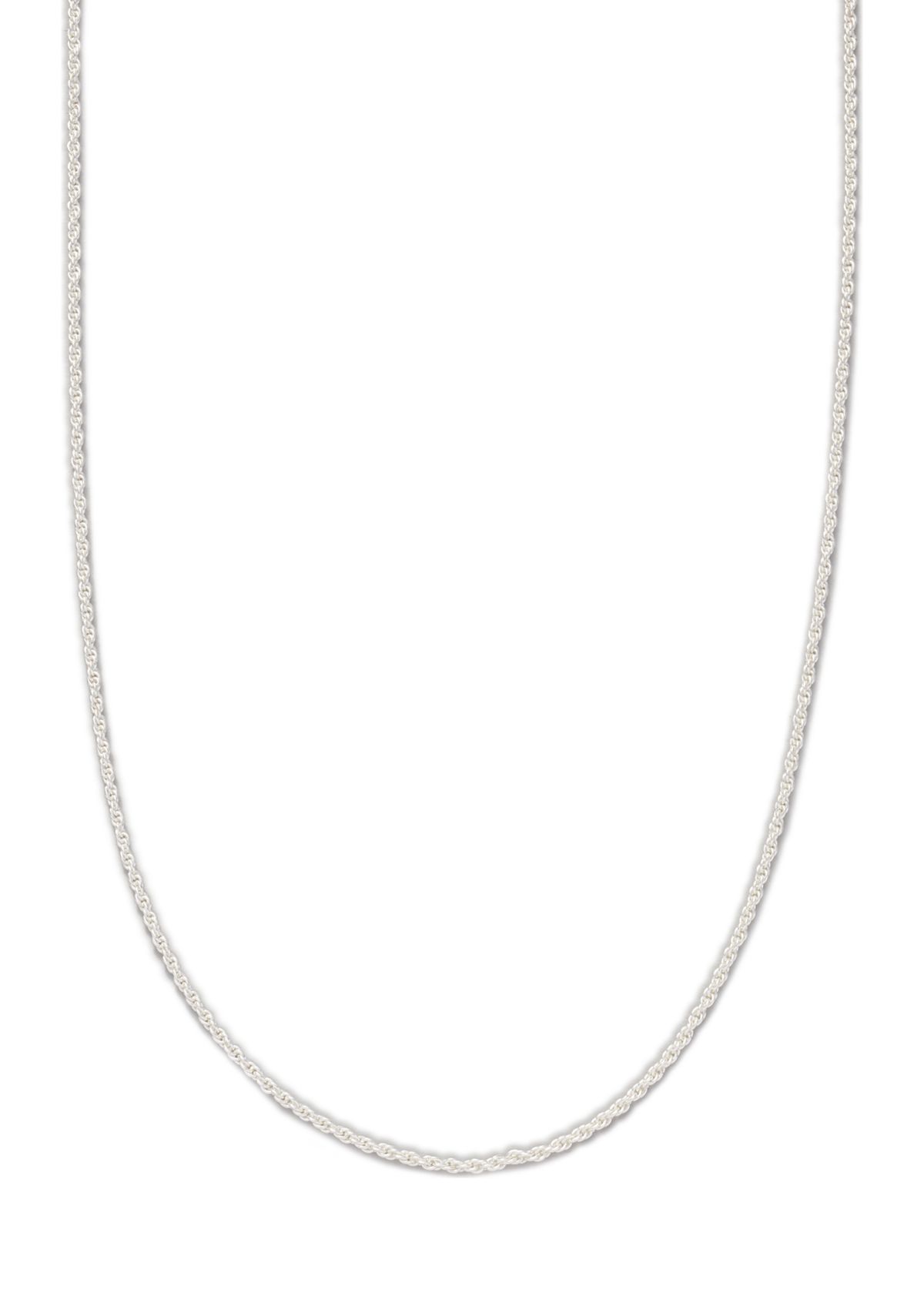 20 Inch Sterling Silver Diamond Cut Rope Chain Necklace