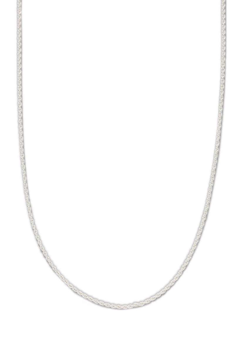 20 Inch Sterling Silver Diamond Cut Rope Chain Necklace