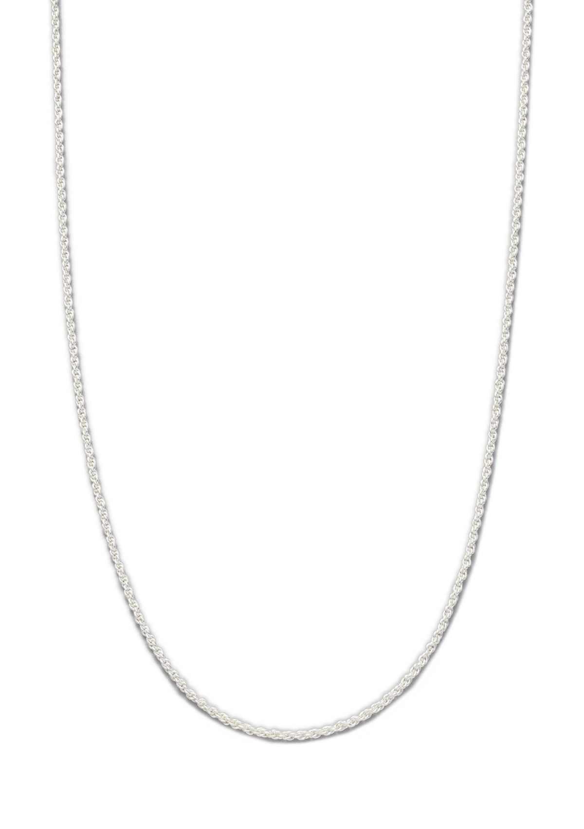  24 Inch Sterling Silver Diamond Cut Rope Chain Necklace 