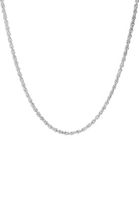 Belk Silverworks Fine Silver Plated 30" Rope Chain Necklace, 30 in