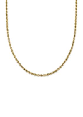 Belk Silverworks Gold Plated 3 Millimeter Rope 16"" Chain Necklace -  5800181SBV113916E