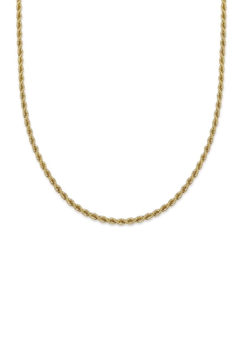 Gold Plated 3 Millimeter Rope 24" Chain Necklace