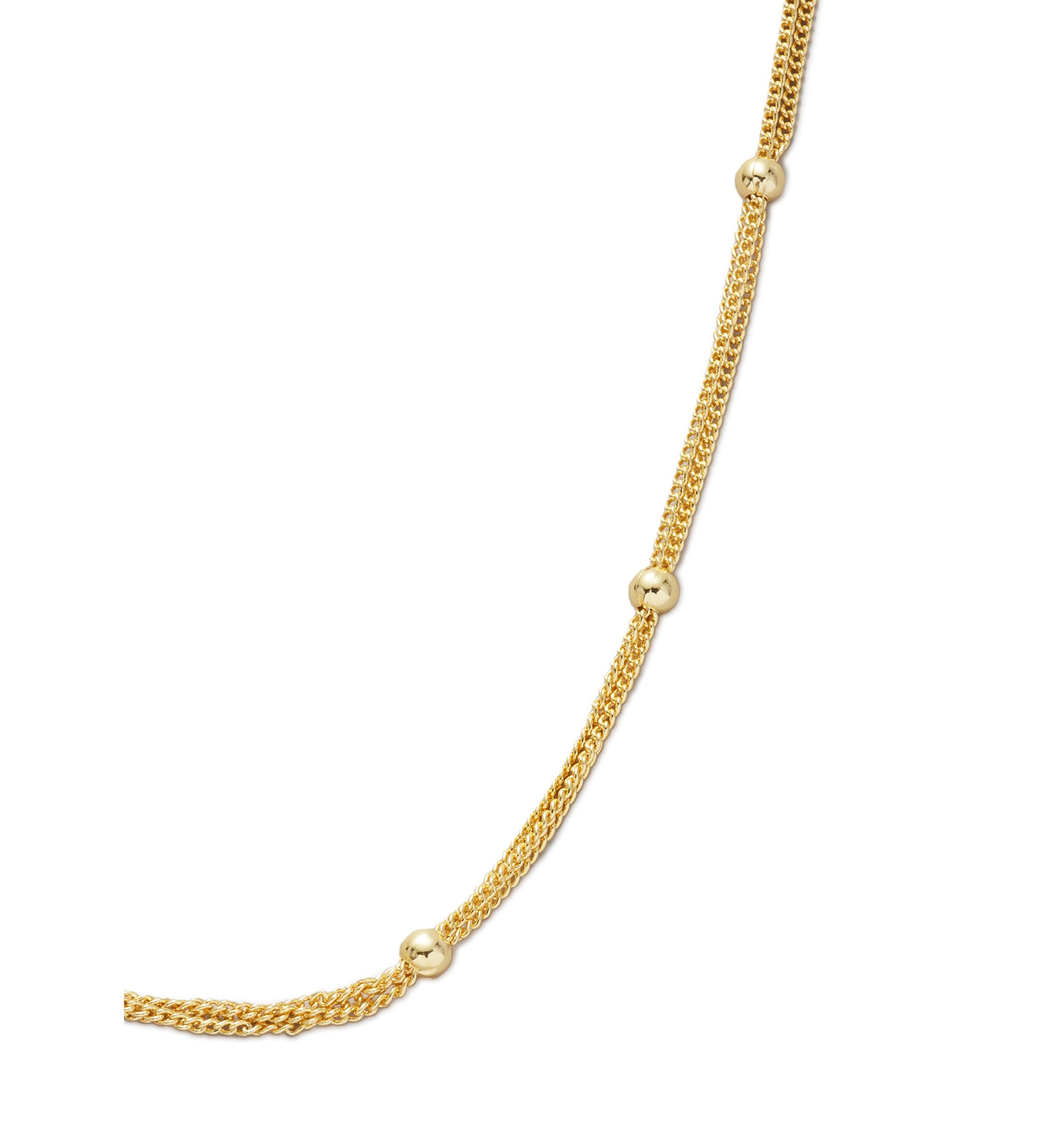 20 Inch Gold Tone Beaded Chain Necklace
