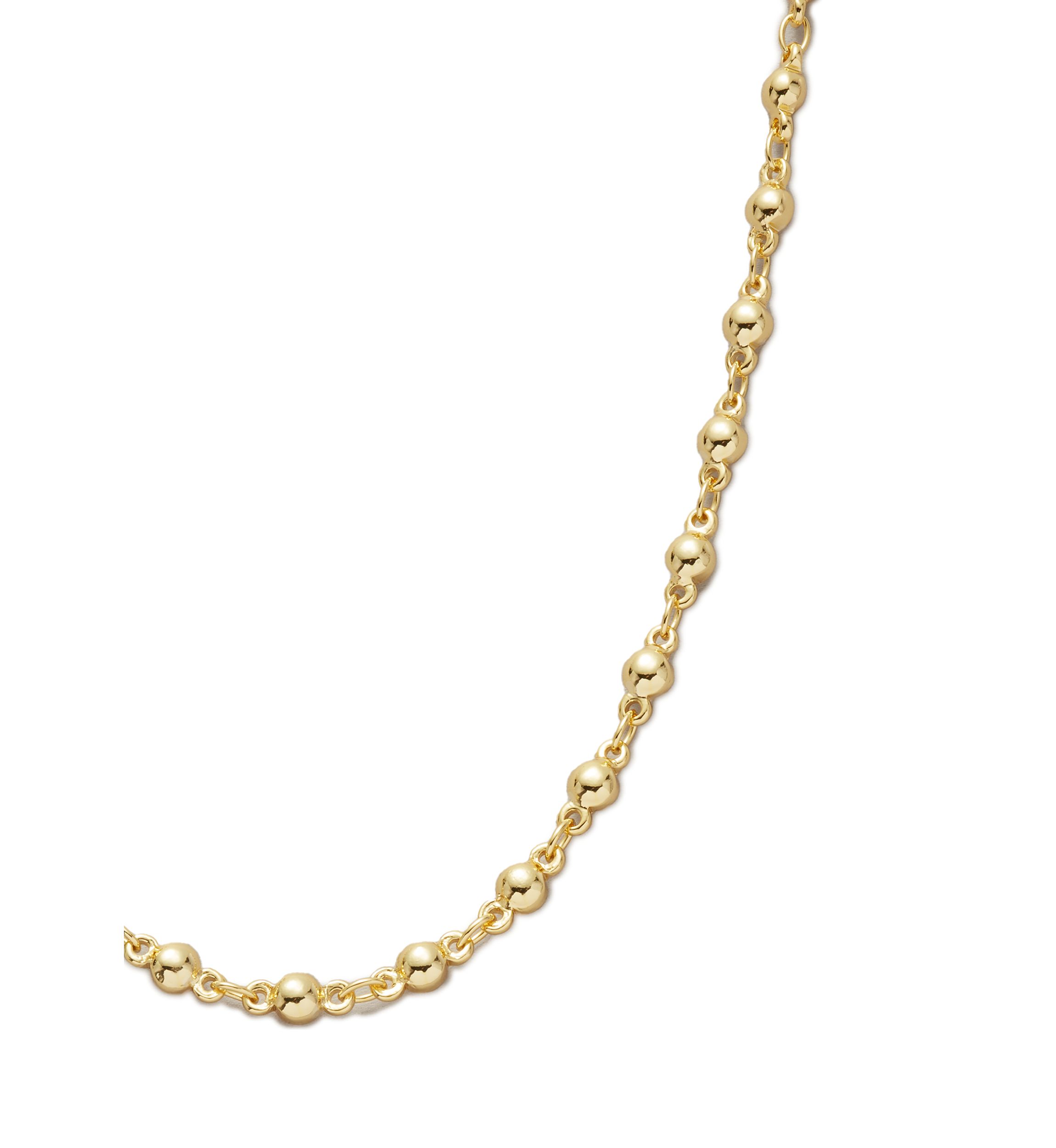 20 Inch 24K Gold Over Silver Plated Beaded Chain Necklace 