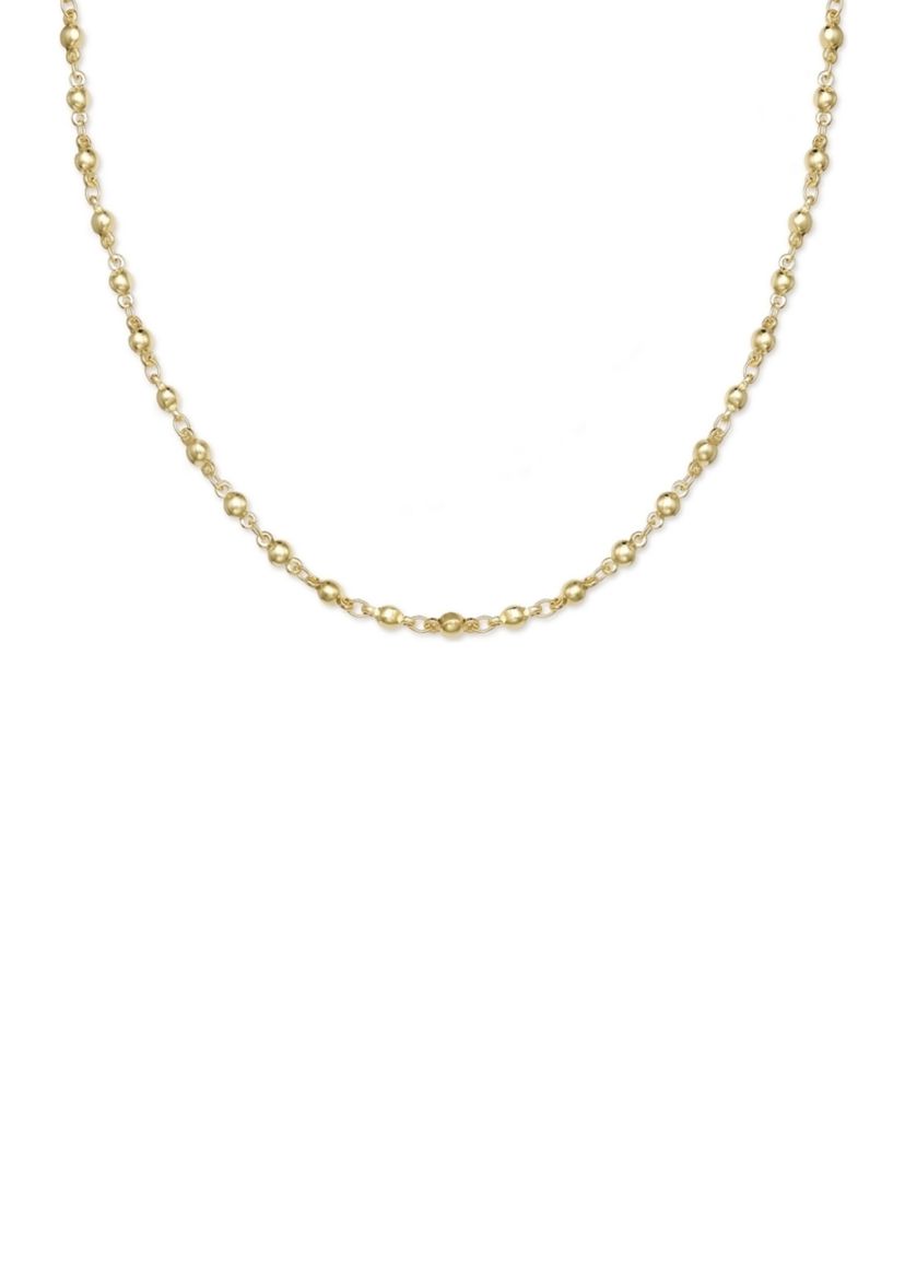 Gold Plated 4 Millimeter Beads 24" Chain Necklace