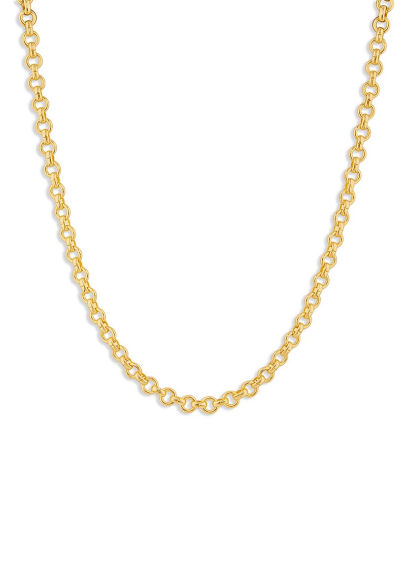 Gold Over Fine Silver Plated 20" Rolo Link Chain Necklace