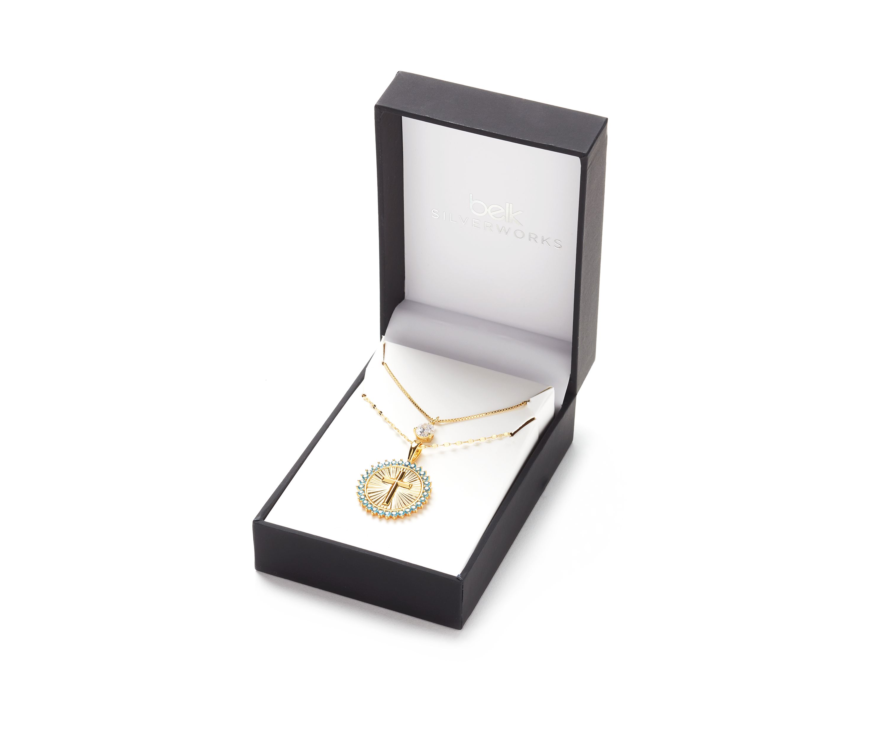 Gold Plated Layered Cross Pendant Necklace