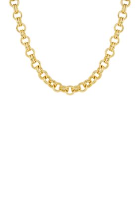 Belk Silverworks Plated Double Rolo Links 24" Chain Necklace, Gold, 24 in