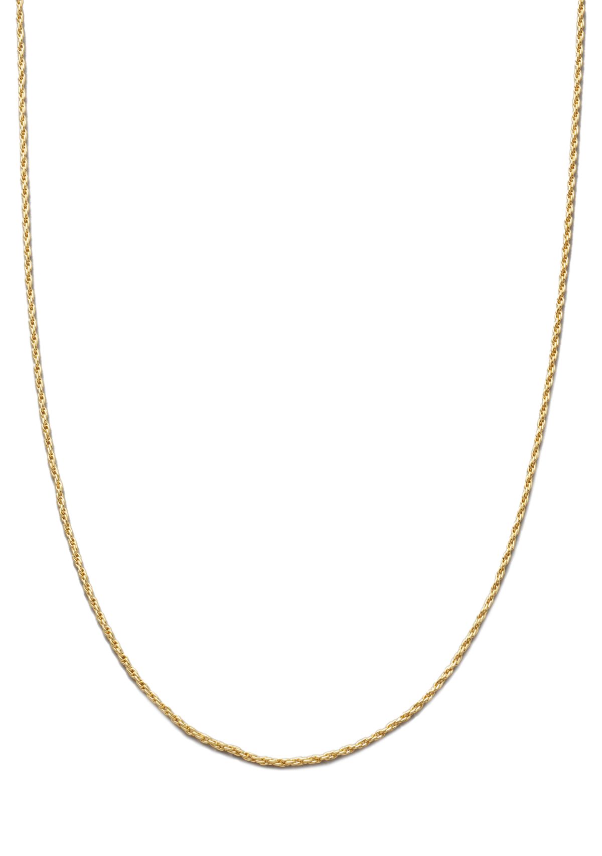 20 Inch Gold Tone Diamond Cut Rope Chain Necklace 