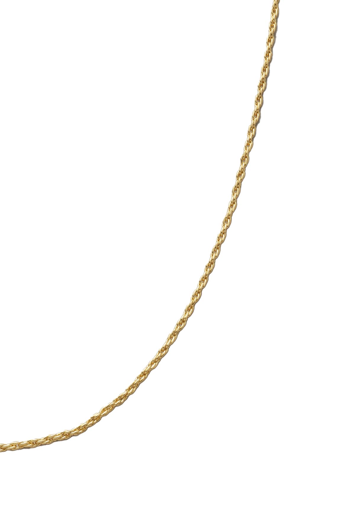 20 Inch Gold Tone Diamond Cut Rope Chain Necklace 