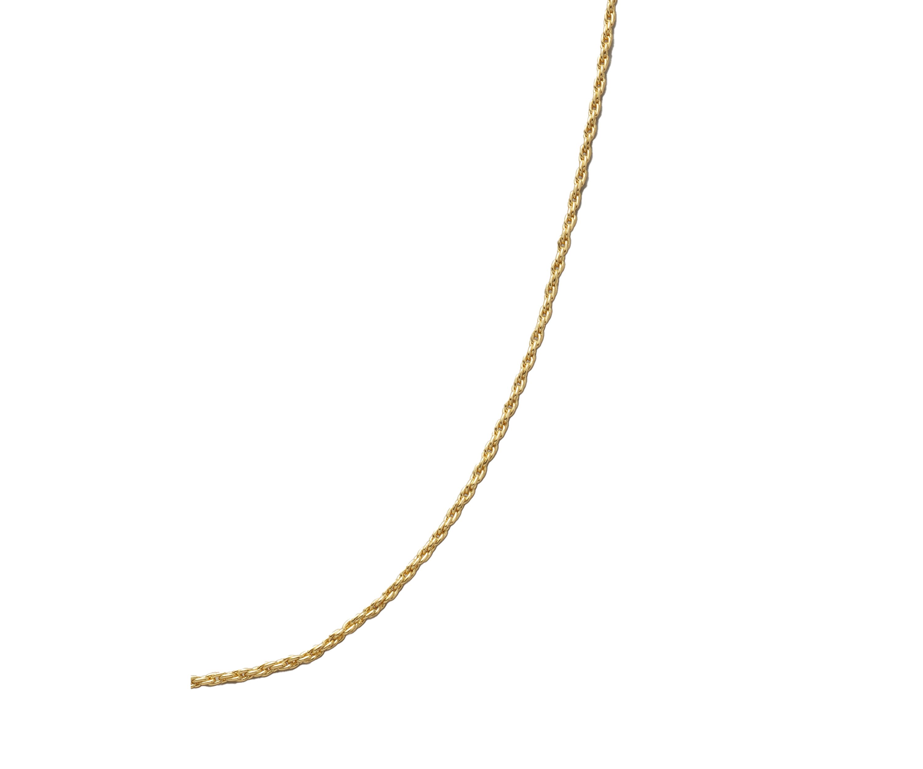 20 Inch Gold Tone Diamond Cut Rope Chain Necklace 