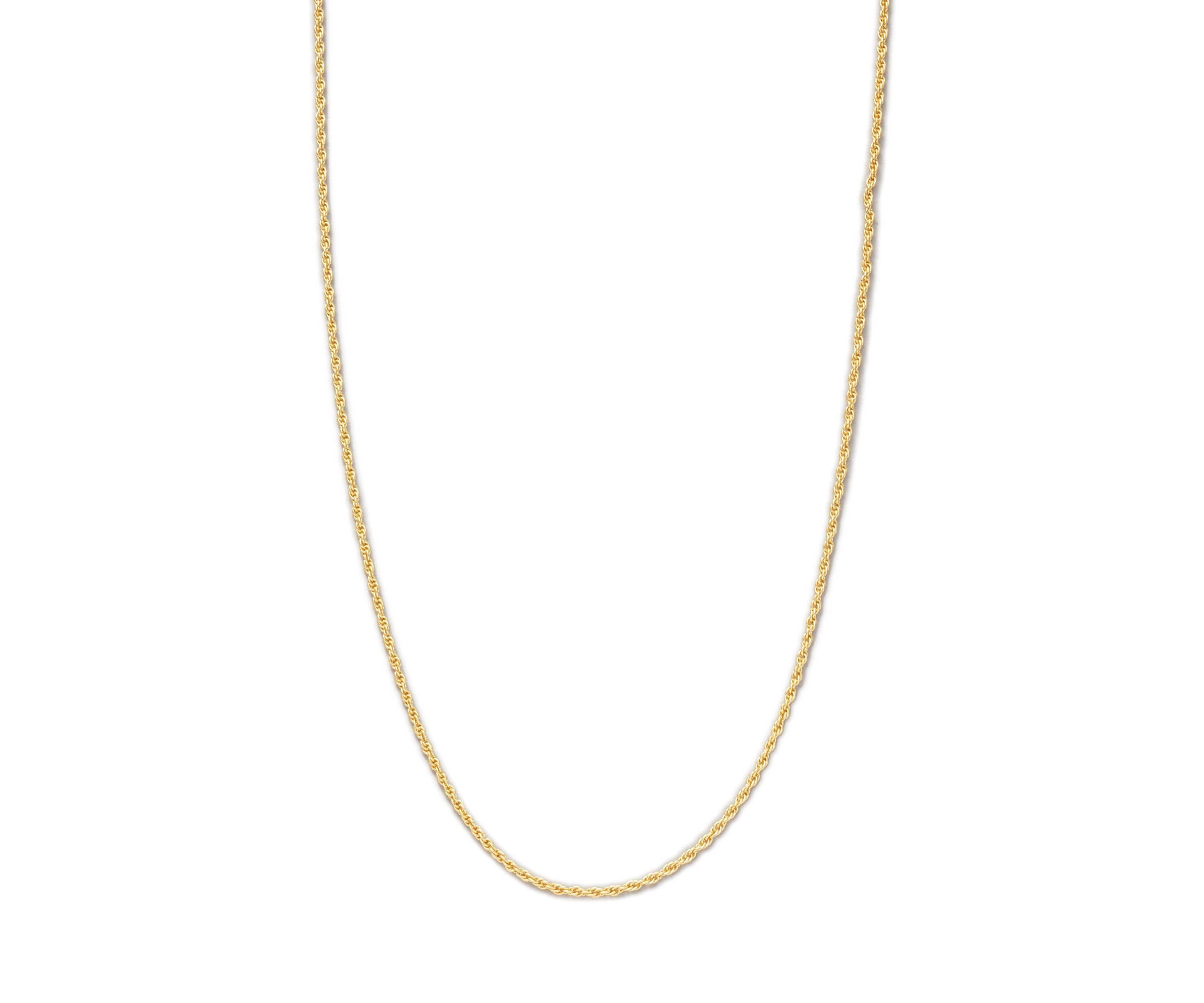 24 Inch Gold Tone Diamond Cut Rope Chain Necklace 