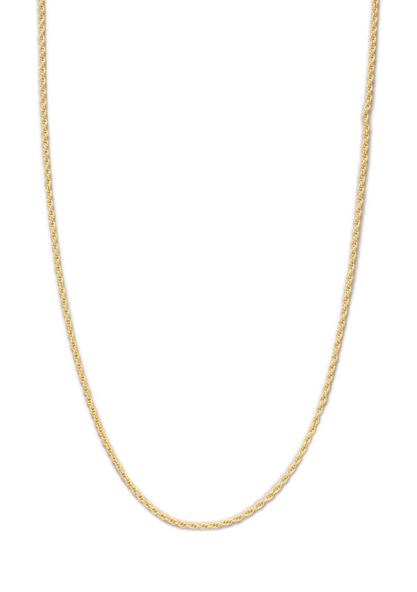 24 Inch Gold Tone Diamond Cut Rope Chain Necklace 