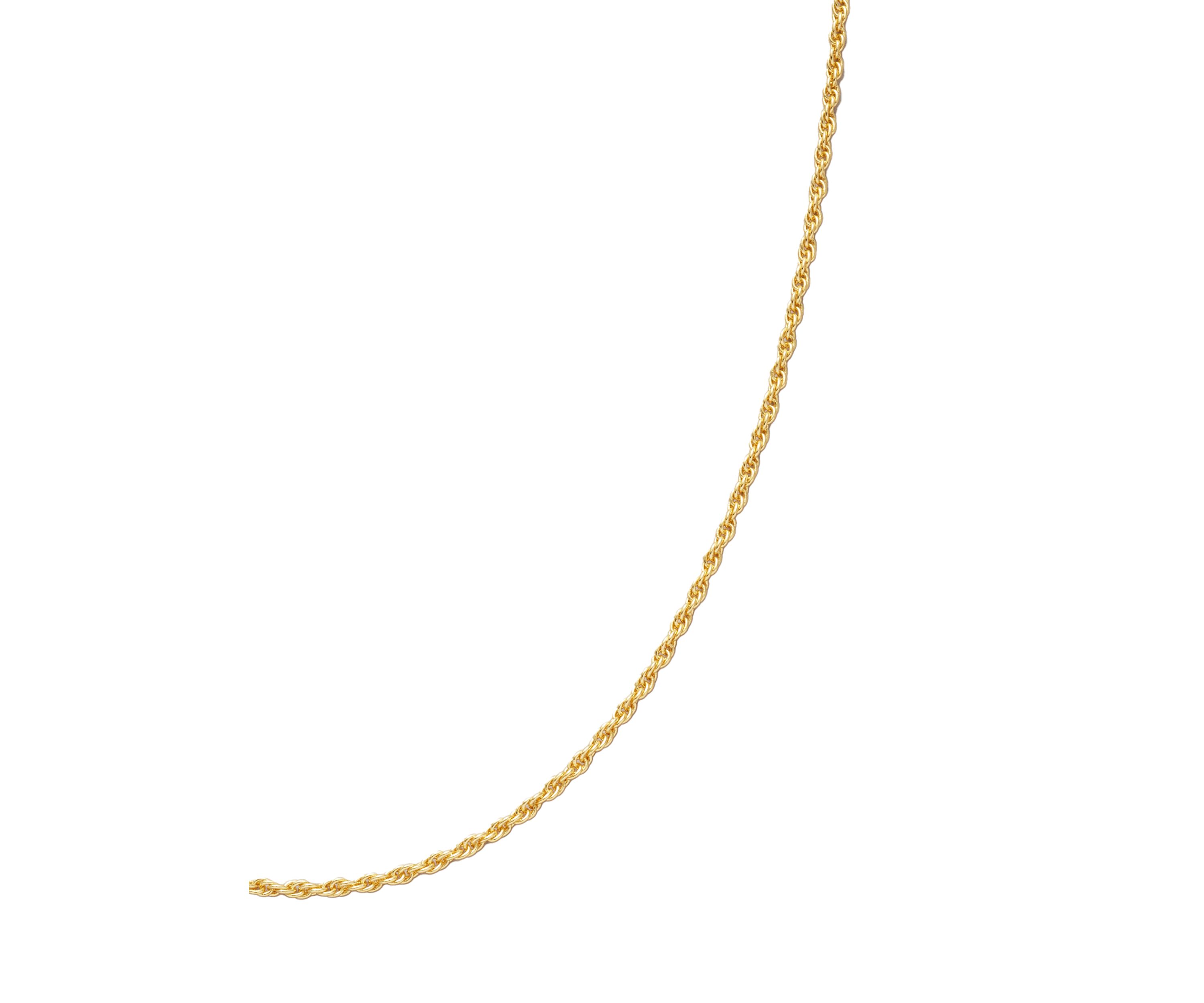 24 Inch Gold Tone Diamond Cut Rope Chain Necklace 