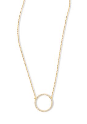 Belk Silverworks Sterling Pave Cubic Zirconia Circle pendant Necklace