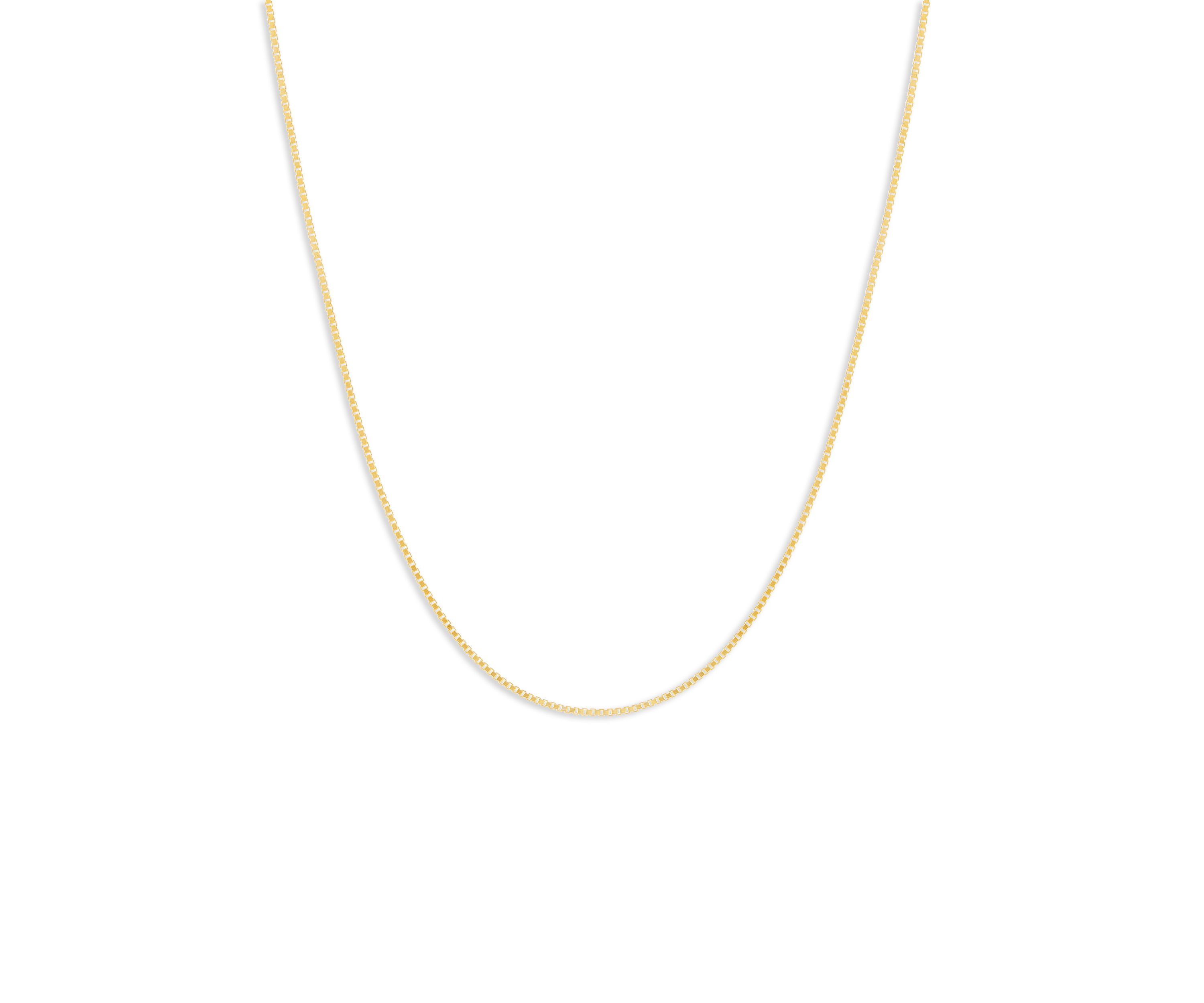 24K Gold Over Sterling Silver Box Chain 16 Necklace