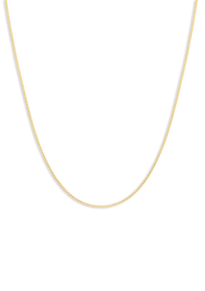 24K Gold Over Sterling Silver Box Chain 16 Necklace